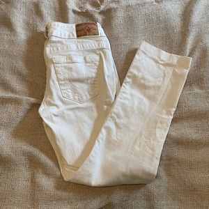 True Religion white cropped low rise shorts